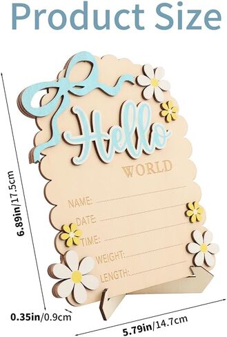 Baby Announcement Sign, Hello World Newborn Sign, Baby Name Welcome Signs, for Baby-Shower Hospital Nursery Newborn, Hospital Photo Props Keepsake Gift (pink) in Saudi Arabia