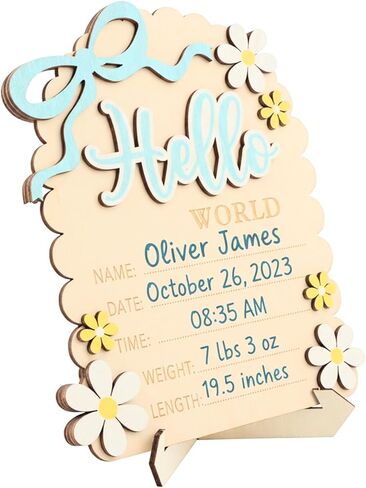 Baby Announcement Sign, Hello World Newborn Sign, Baby Name Welcome Signs, for Baby-Shower Hospital Nursery Newborn, Hospital Photo Props Keepsake Gift (pink) in Saudi Arabia