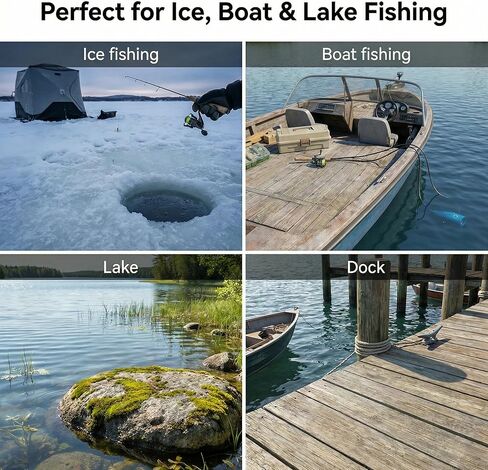 7" Underwater Fishing Camera 1080P HD Fish Finder & Portable Fishing Camera with 12 IR + 12 White LEDs, 30m Cable, Waterproof Ice Fishing Camera for Boat, Lake & River in Kuwait