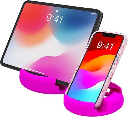 GoDonut Plus+ - حامل للهاتف الذكي والكمبيوتر اللوحي - متوافق مع حافظات Lager مع إمكانية الوصول إلى منفذ الشحن - للاستخدام في العمل والمنزل والسفر وأثناء التنقل (أسود) in Kuwait