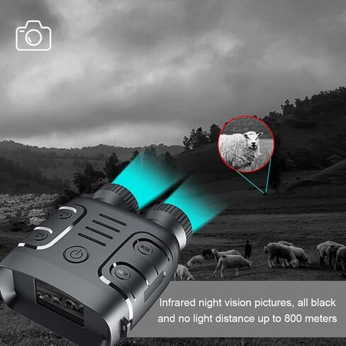Nuoya Night Vision Goggles 2.4" LCD Display Infrared Binoculars with 5X Digital Zoom 1080P Night Vision Goggles Black in Kuwait