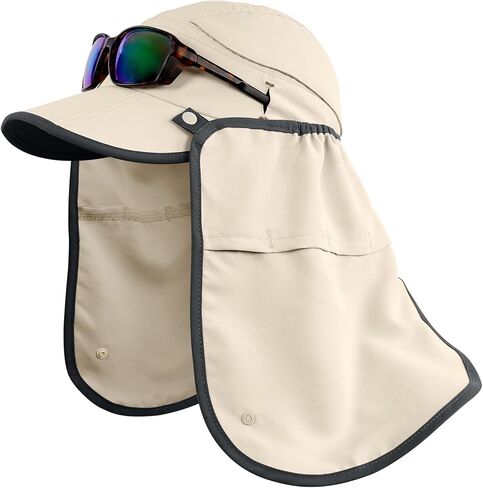 Palmyth Foldable Fishing Hat with Detachable Neck Flap UPF 50+ Sun Hats UV Protection Baseball Cap for Men & Women in Kuwait