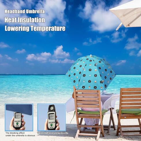 4 Pack Umbrella Hats, 27" Hands-Free Head unbrealla Hats for Adult, Folding Waterproof Umbrella Cap With Head Strap for Outdoor Party, Fishing, Sun, Rain, Beach in Kuwait