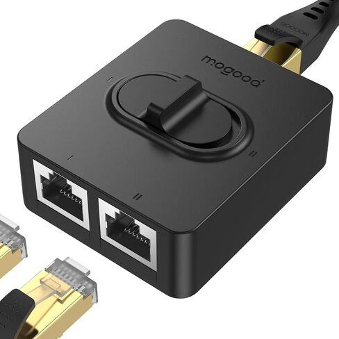 MOGOOD Gigabit Ethernet Switch 2 Port، ثنائي الاتجاه 1 في 2 خارج الشبكة، محول LAN للعزل المادي، التوصيل والتشغيل بدون طاقة، كابل Cat5/5e/6 متوافق مع كاميرا طابعة جهاز توجيه الكمبيوتر المحمول in Kuwait
