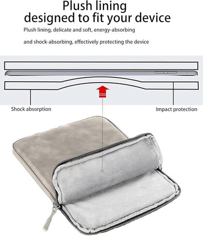 Notebook Sleeve for Onyx BOOX P6+9inch,WUNIAK 360° Protective Carrying Case, Water-Resistant Storage Bag for Onyx BOOX P6+9inch，Light Grey. in Kuwait