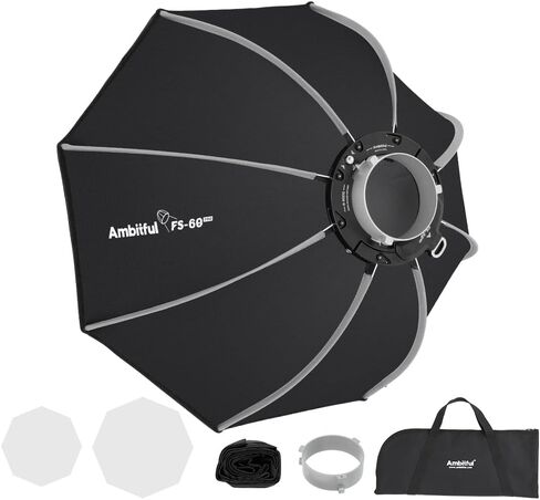AMBITFUL FS80pro 31.4"/80cm Octagonal Softbox,Quick Release Bowens Mount Softbox with Diffusers/Honeycomb Grid/Carrying Bag in Saudi Arabia