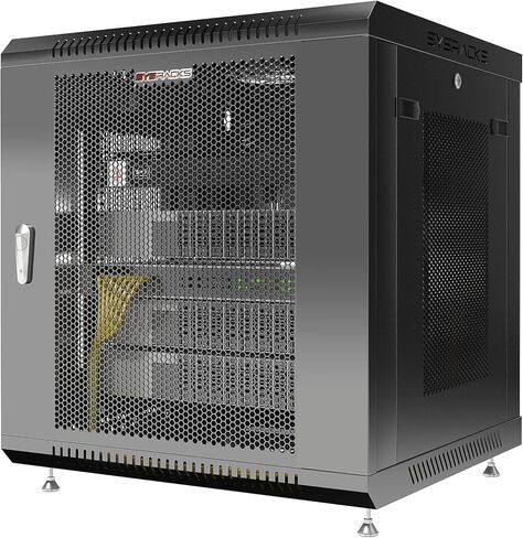 Sysracks خزانة شبكات 12U بعمق 24 بوصة، حاوية شبكية لقفل الخادم مع مروحة، وشريط طاقة، ورف، وأقدام، ومداخل كابلات مانعة للغبار وغيرها من الملحقات in Kuwait