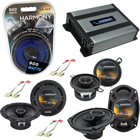 Harmony Audio متوافق مع Jeep Grand Cherokee 99-04 OEM مجموعة استبدال مكبر الصوت Harmony & HA-A400.4 Amp in Kuwait