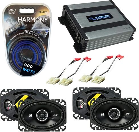 Harmony Audio Kicker Bundle Compatible with 1988-94 Chevy CK Truck(Full Size) (2) DSC46 Factory Speaker Replacement Package with HA-A400.4 Amplifier in Kuwait