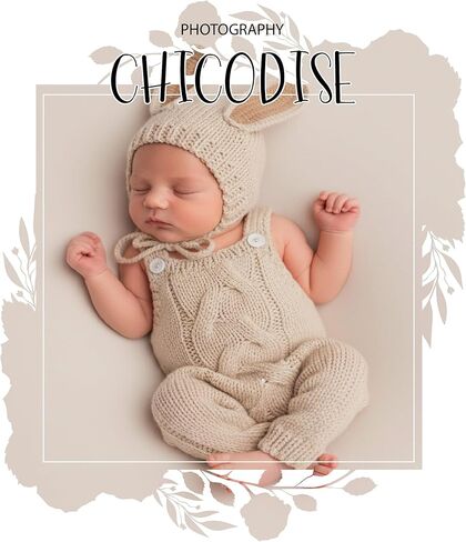 Newborn Photography Props Boy Easter, Knitted Bunny Hat Romper Photoshoot Outfit,Infant Baby Boys Girls Photo Props in Kuwait