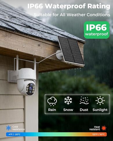 Solar Security Cameras Wireless Outdoor, 5G&2.4GHz Cameras for Home Security, 2K Solar Outdoor Camera, Color Night Vision, AI Human Detection, 2-Way Talk, Siren Alarms (2-Pack) in Saudi Arabia