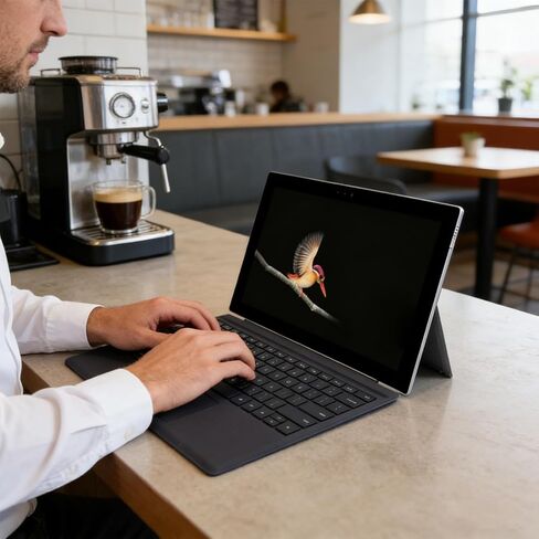 Tangxi Wireless Keyboard with Touchpad, Ultra Slim & Lightweight, Detachable Black Wireless Tablet Keyboard Type Cover for SurfacePro 4/5/6/7 in Kuwait
