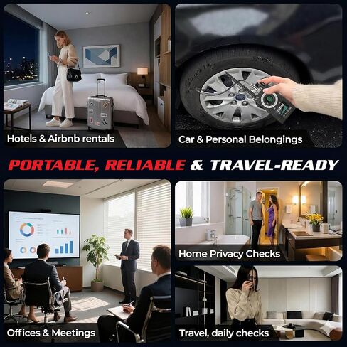Spy Spot Hidden Camera Detector, Spy Camera Finder, RF Bug Detector, Magnetic Field Detector, Listening Device Detector - Privacy Protection Tool for Home, Office, Hotel, and Travel Security, Black in Kuwait