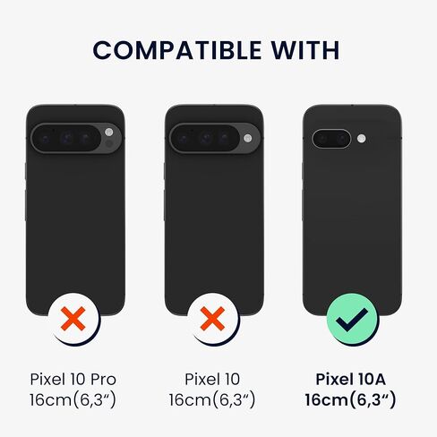 kwmobile PU Faux Leather Case Compatible with Google Pixel 10a - Wallet Case with Screen and RFID Protection - Black in Saudi Arabia