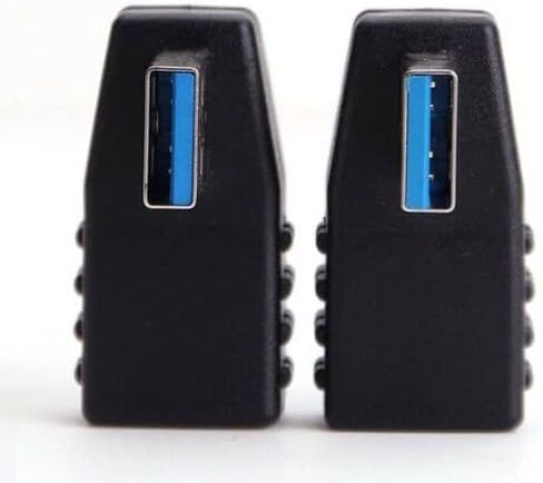 مجموعة محولات زاوية 90 درجة USB 3.0 4 قطع: 2X يسار + 2X يمين من النوع A ذكر إلى أنثى للمساحات الضيقة، أسود، متانة مصبوبة in Kuwait
