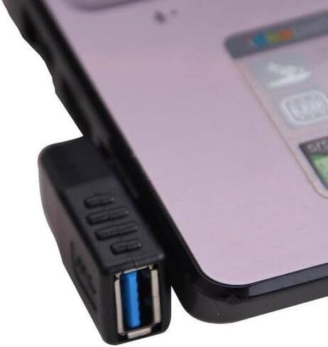مجموعة محولات زاوية 90 درجة USB 3.0 4 قطع: 2X يسار + 2X يمين من النوع A ذكر إلى أنثى للمساحات الضيقة، أسود، متانة مصبوبة in Kuwait