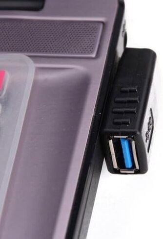 مجموعة محولات زاوية 90 درجة USB 3.0 4 قطع: 2X يسار + 2X يمين من النوع A ذكر إلى أنثى للمساحات الضيقة، أسود، متانة مصبوبة in Kuwait