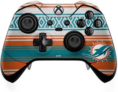 غلاف Skinit المخصص للألعاب متوافق مع وحدة تحكم Xbox One Elite - تصميم مرخص رسميًا من NFL Miami Dolphins Trailblazer in Kuwait