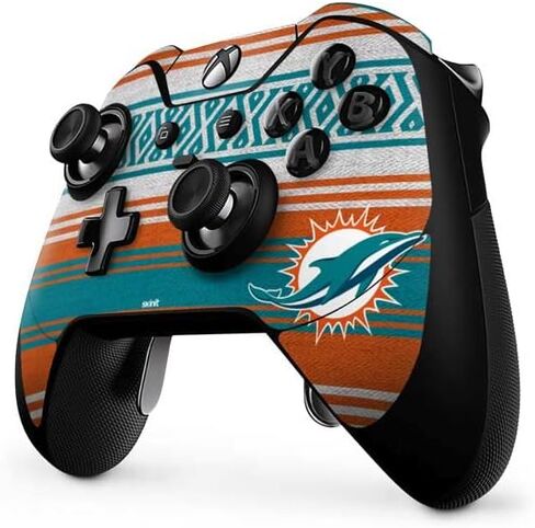 غلاف Skinit المخصص للألعاب متوافق مع وحدة تحكم Xbox One Elite - تصميم مرخص رسميًا من NFL Miami Dolphins Trailblazer in Kuwait