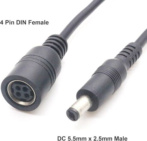 2 قطعة 4 دبوس Mini DIN أنثى إلى 5.5 مم × 2.5 مم ذكر 18AWG DC كابل محول الطاقة لنظام كاميرا CCTV الأمنية، التلفزيون، الكمبيوتر الشخصي، إضاءة المسرح لطابعة الباركود، جهاز التوجيه، محول شاحن معدات الصوت in Kuwait