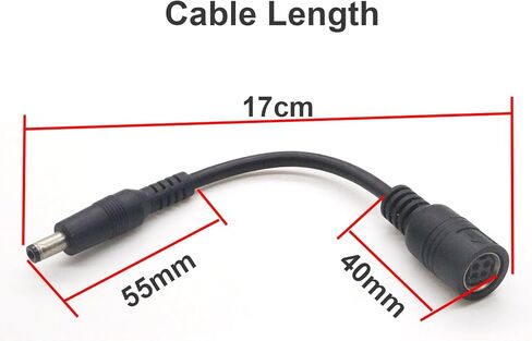 2 قطعة 4 دبوس Mini DIN أنثى إلى 5.5 مم × 2.5 مم ذكر 18AWG DC كابل محول الطاقة لنظام كاميرا CCTV الأمنية، التلفزيون، الكمبيوتر الشخصي، إضاءة المسرح لطابعة الباركود، جهاز التوجيه، محول شاحن معدات الصوت in Kuwait