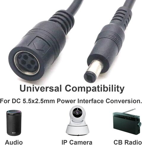 2 قطعة 4 دبوس Mini DIN أنثى إلى 5.5 مم × 2.5 مم ذكر 18AWG DC كابل محول الطاقة لنظام كاميرا CCTV الأمنية، التلفزيون، الكمبيوتر الشخصي، إضاءة المسرح لطابعة الباركود، جهاز التوجيه، محول شاحن معدات الصوت in Kuwait