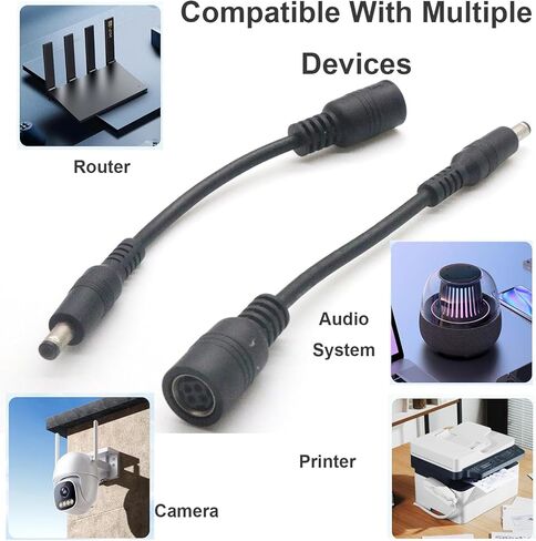2 قطعة 4 دبوس Mini DIN أنثى إلى 5.5 مم × 2.5 مم ذكر 18AWG DC كابل محول الطاقة لنظام كاميرا CCTV الأمنية، التلفزيون، الكمبيوتر الشخصي، إضاءة المسرح لطابعة الباركود، جهاز التوجيه، محول شاحن معدات الصوت in Kuwait
