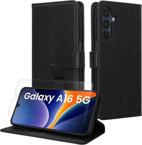 kwmobile PU Faux Leather Case Compatible with Google Pixel 10a - Wallet Case with Screen and RFID Protection - Black in Saudi Arabia