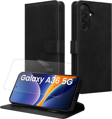 kwmobile PU Faux Leather Case Compatible with Google Pixel 10a - Wallet Case with Screen and RFID Protection - Black in Saudi Arabia