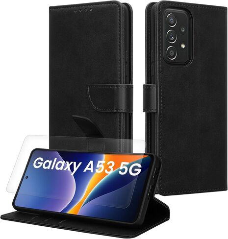 kwmobile PU Faux Leather Case Compatible with Google Pixel 10a - Wallet Case with Screen and RFID Protection - Black in Saudi Arabia