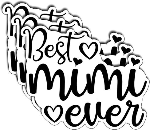(3Pcs) Best Mimi Ever Sticker Floral Vinyl Decal for Laptop Water Bottle Journal Scrapbook Tumbler Phone Tablet Decorative Gifts for Grandma Memaw Mothers Family Women Appreciation Aesthetic 2.5"x3" in Saudi Arabia