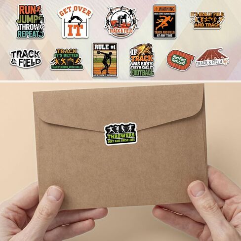 12 Pcs Track and Field Stickers, Funny Athletics Running Jump Throw Quotes, Sports Stickers Die-Cut Waterproof for Laptop, Water Bottle, Phone, Window, Helmet in Kuwait