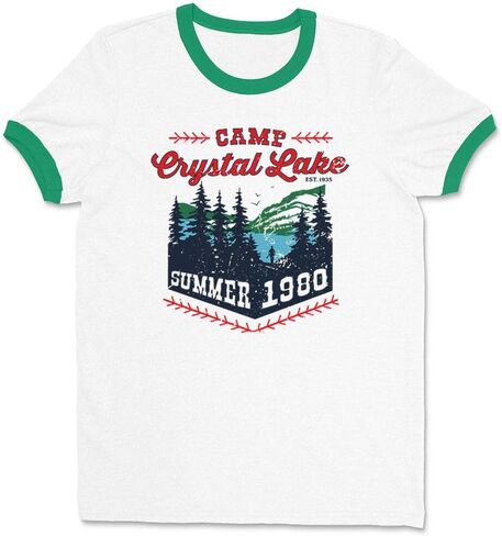 Camp Crystal Lake Ringer Tee Shirt Unisex in Saudi Arabia