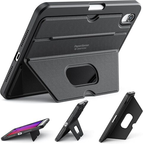 OMOTON Case for iPad mini 7 A17 Pro 7th Generation Mini 6 6th Gen (8.3-inch, 2024/2021), Soft TPU Protective Cover with Mutiple Angle Adjustible Kickstand and Pencil Hoder, Black in Kuwait