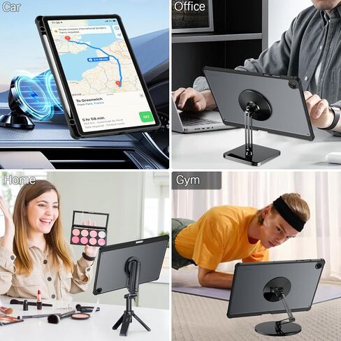 Telaso لهاتف Samsung Galaxy Tab A11+ Plus/A9+ Plus حافظة مغناطيسية مقاس 11 بوصة مع حامل قلم، ظهر شفاف غير لامع ناعم من مادة TPU الواقية من الدرجة العسكرية لهاتف Samsung Galaxy Tablet A11+/A9+، أسود in Kuwait