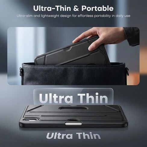OMOTON Case for iPad mini 7 A17 Pro 7th Generation Mini 6 6th Gen (8.3-inch, 2024/2021), Soft TPU Protective Cover with Mutiple Angle Adjustible Kickstand and Pencil Hoder, Black in Kuwait