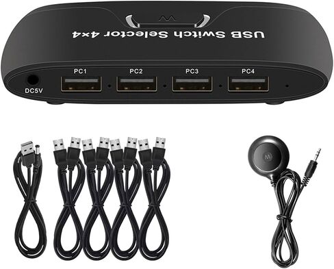 4 Port USB KVM Switcher for Sharing Keyboard Mouse and Peripherals Among 4 Computers Featuring Button Controller Switchi in Kuwait