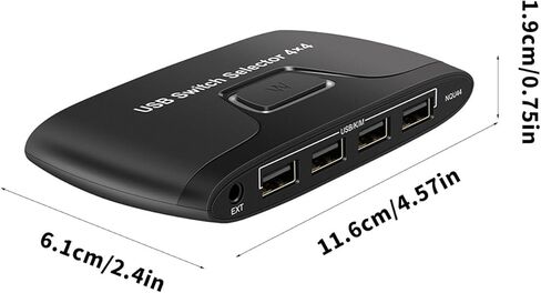 4 Port USB KVM Switcher for Sharing Keyboard Mouse and Peripherals Among 4 Computers Featuring Button Controller Switchi in Kuwait