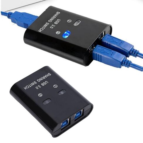 محول USB 3.0، محول USB 2 في 1، جهازي كمبيوتر يشاركان جهازًا واحدًا مع التوصيل والتشغيل، مثالي للطابعة ولوحة المفاتيح والماوس والماسح الضوئي in Kuwait