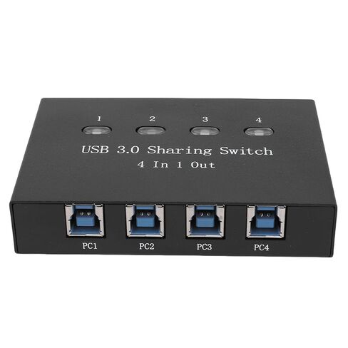 محول USB 3.0، محول يدوي بـ 4 منافذ للتوصيل والتشغيل، محول USB عالي السرعة مع مشاركة الطابعة بين أجهزة كمبيوتر متعددة، مثالي لمشاركة الكمبيوتر in Kuwait