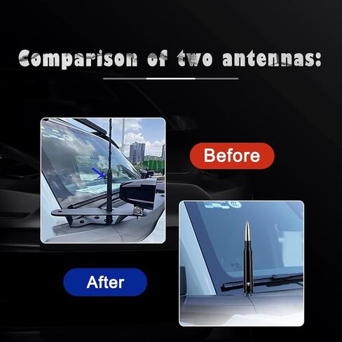 Miytsya Car Truck Bullet Antenna for GM Chevy Silverado 1500 2500 3500 HD Avalanche GMC Sierra 1500 2500 3500 Denali Heavy Duty Pickup Trucks Accessories (Silver) in Kuwait