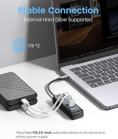 موزع USB 3.0، موزع USB بـ 4 منافذ مع كابل طويل 1.0 متر، محول موسع USB 3.0 متعدد المنافذ لأجهزة الكمبيوتر المحمول من النوع C، محرك فلاش، وحدة التحكم، لوحة المفاتيح، الماوس، محرك الأقراص الصلبة in Kuwait