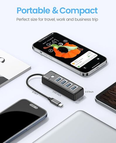 موزع USB 3.0، موزع USB بـ 4 منافذ مع كابل طويل 1.0 متر، محول موسع USB 3.0 متعدد المنافذ لأجهزة الكمبيوتر المحمول من النوع C، محرك فلاش، وحدة التحكم، لوحة المفاتيح، الماوس، محرك الأقراص الصلبة in Kuwait