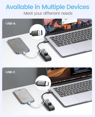 موزع USB 3.0، موزع USB بـ 4 منافذ مع كابل طويل 1.0 متر، محول موسع USB 3.0 متعدد المنافذ لأجهزة الكمبيوتر المحمول من النوع C، محرك فلاش، وحدة التحكم، لوحة المفاتيح، الماوس، محرك الأقراص الصلبة in Kuwait