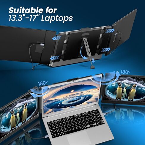 موسع شاشة الكمبيوتر المحمول domyfan 14 بوصة مع HUB/USB/HDMI التوصيل والتشغيل لنظام التشغيل Windows، MacOS M1 M2 M3 in Kuwait