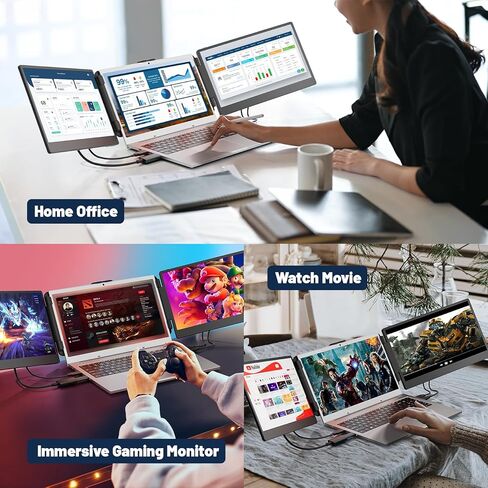 موسع شاشة الكمبيوتر المحمول domyfan 14 بوصة مع HUB/USB/HDMI التوصيل والتشغيل لنظام التشغيل Windows، MacOS M1 M2 M3 in Kuwait