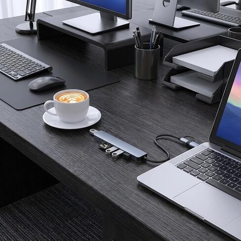 موزع USB-C 8 في 1 مع قارئ بطاقات إيثرنت وقاعدة توصيل USB 3.0 متوافقة مع أجهزة MacBook وiPad Pro in Kuwait