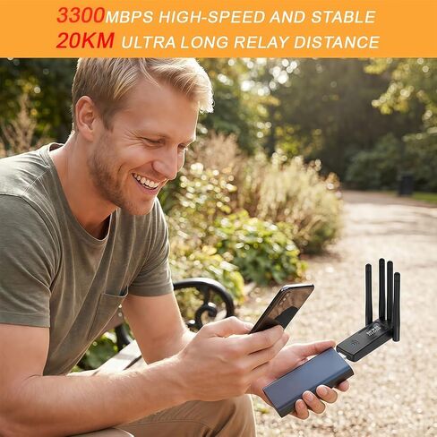 موسع واي فاي USB (300 ميجا بت في الثانية)، معزز نطاق الشبكة المحمولة، محول USB واي فاي لاسلكي لسطح المكتب والكمبيوتر الشخصي - 4 هوائيات عالية الكسب in Kuwait