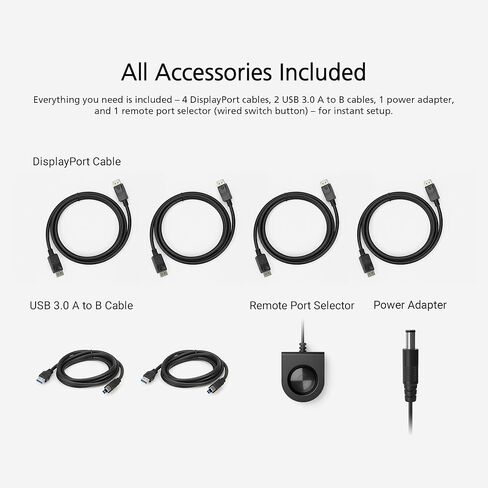 ATEN CS1942DPA 2-Port USB 3.0 8K ثنائي العرض DisplayPort KVM Switch & Cables، التحكم في 2 جهاز كمبيوتر مع شاشتين، 1 لوحة مفاتيح وماوس، 8K @ 60 هرتز، 4K @ 120 هرتز، مفتاح HotKey، زر ضغط، منفذ بعيد أو مفتاح RS-232 in Kuwait