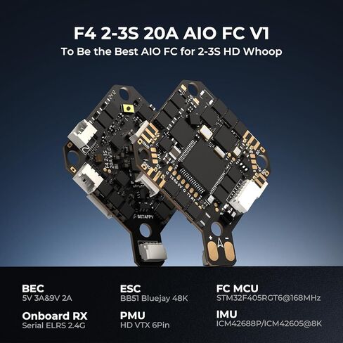 BETAFPV Pavo Pico II Brushless Whoop Drone, Ultra-Light 2S Cinewhoop with HD VTX Bracket II, F4 2S 20A AIO FC, 1102 14000KV Motor, Compatible with O4/O4 Pro VTX for Cruising Indoors Outdoors PNP ELRS in Kuwait